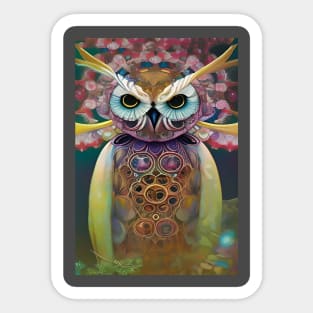 Art deco bird a cute magical owl Sticker